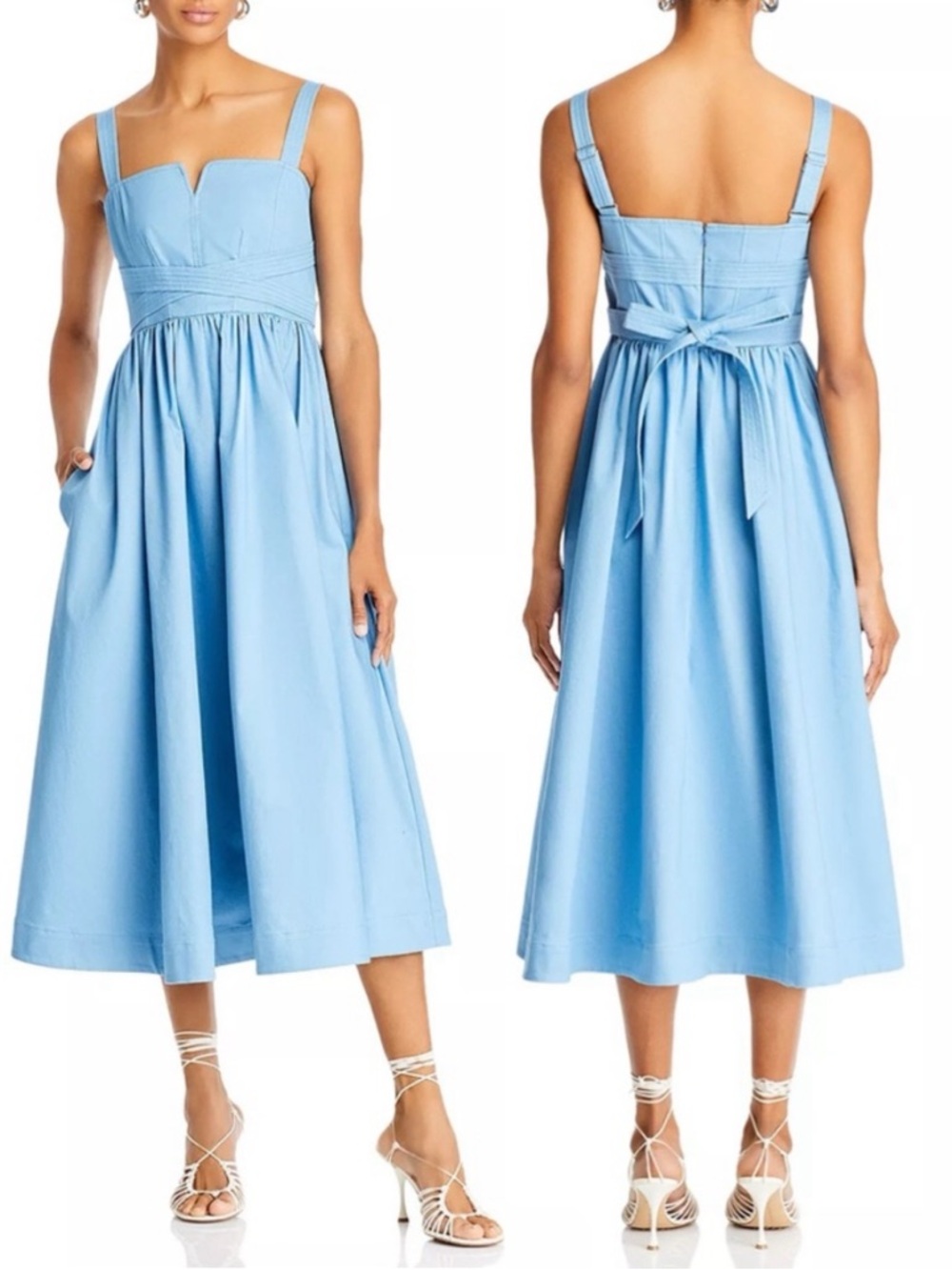 NEW NWT Cinq A Sept Cornelia Midi Dress In Blissful Blue